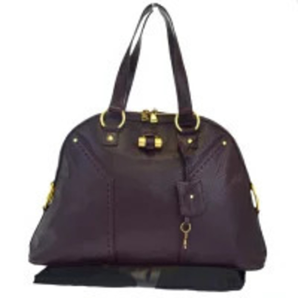 Saint Laurent Yves Muse Shoulder Bag Handbag Bordeaux Purple Red Leather